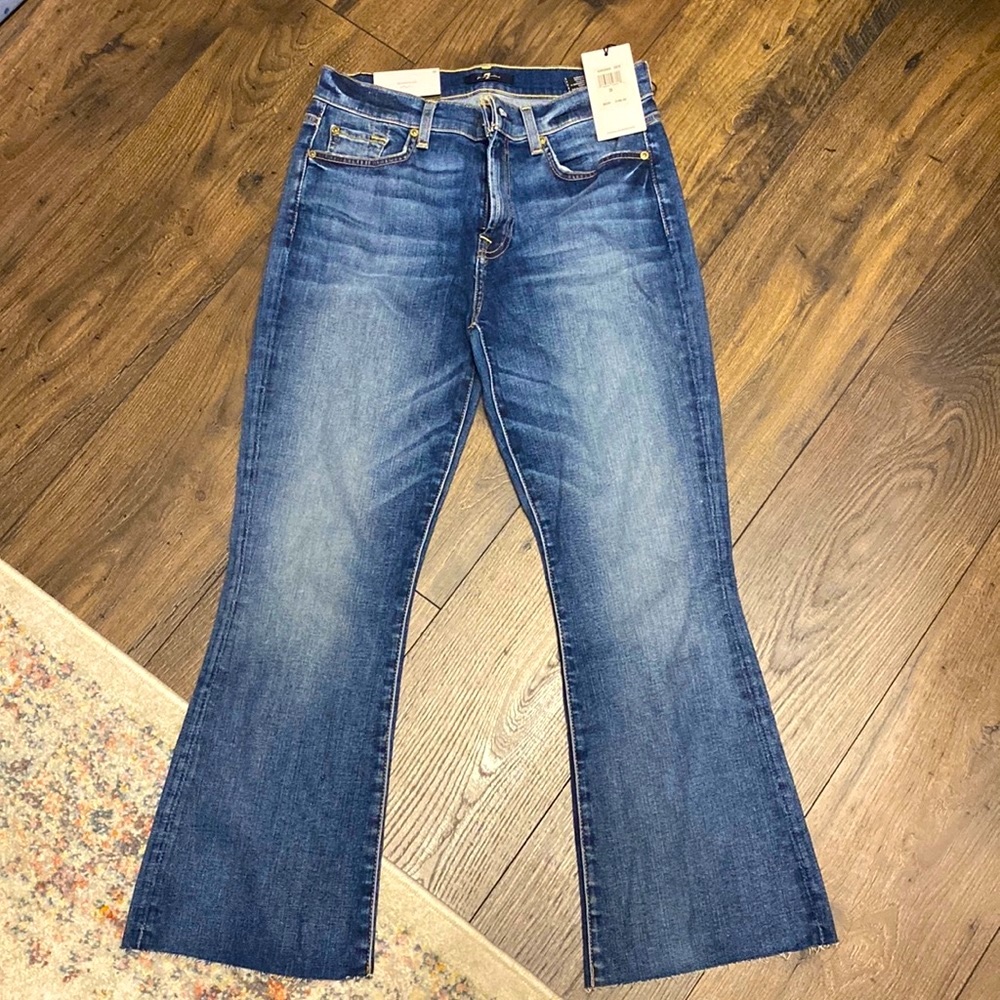 7 for all mankind high waist slim kick jeans